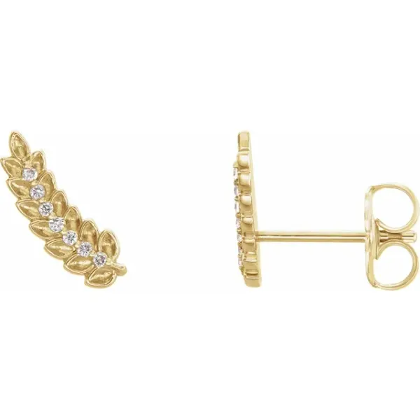 14K Yellow Gold Leaf Earrings Dominion Jewelers Falls Church, VA