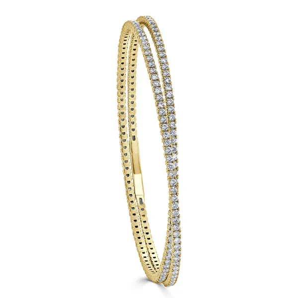 Yellow Gold Diamond Flexible Bangle Dominion Jewelers Falls Church, VA