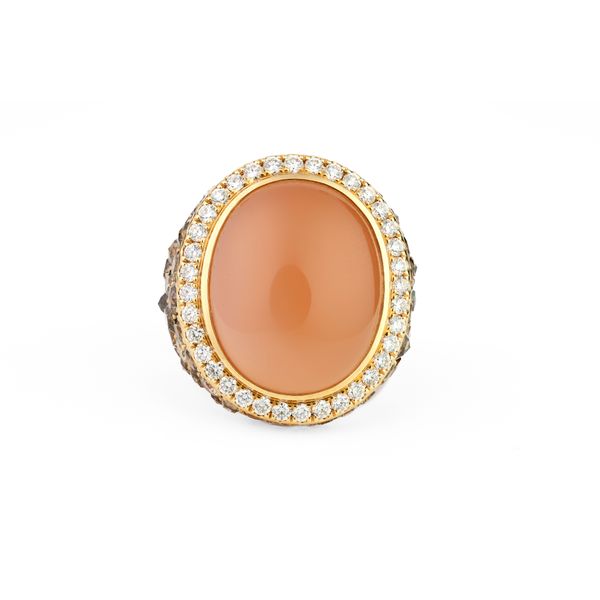 14.41ct Oval Moonstone & Diamond Ring Dominion Jewelers Falls Church, VA