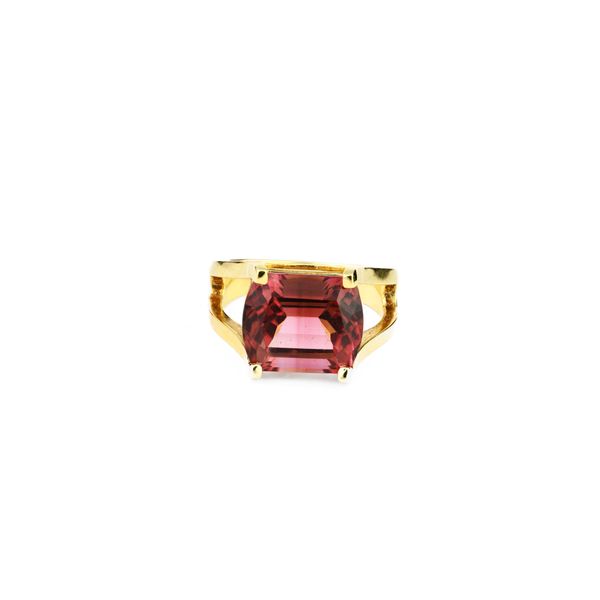 6.57ct Emerald Cut Pink Tourmaline Ring Dominion Jewelers Falls Church, VA