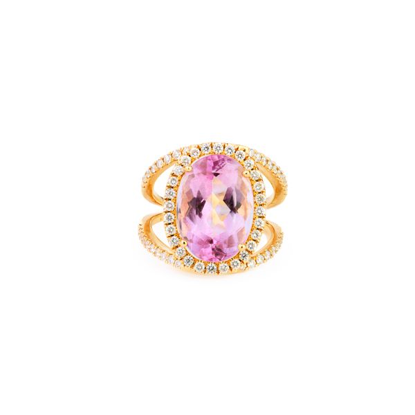 Oval Morganite & Diamond Halo Ring Dominion Jewelers Falls Church, VA