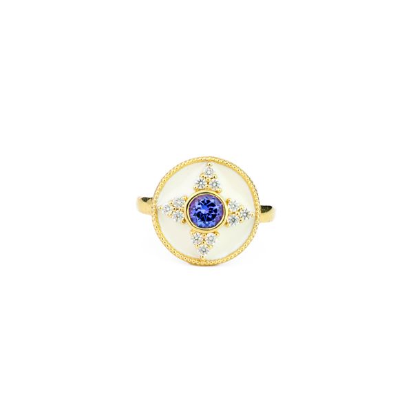 Gold Enameled Tanzanite & Diamond Ring Dominion Jewelers Falls Church, VA