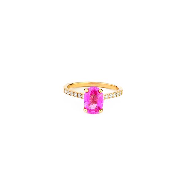 2.12ct Oval Pink Sapphire & Diamond Ring Dominion Jewelers Falls Church, VA