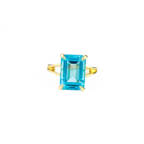 9.60ct Emerald Cut Blue Topaz Ring Dominion Jewelers Falls Church, VA