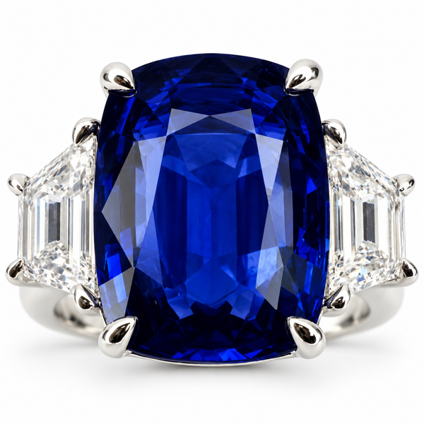 3 Stone - Sapphire & Diamond Platinum Ring Dominion Jewelers Falls Church, VA
