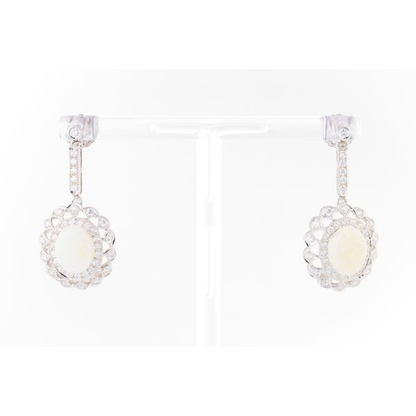 Oval Opal & Diamond Earrings Dominion Jewelers Falls Church, VA