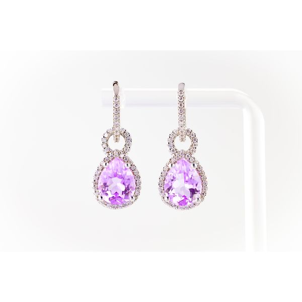 Pear Amethysts & Diamond Drop Earrings Dominion Jewelers Falls Church, VA