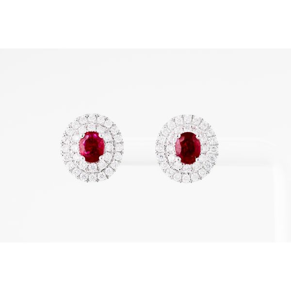 Diamond & Ruby Stud Earrings Dominion Jewelers Falls Church, VA