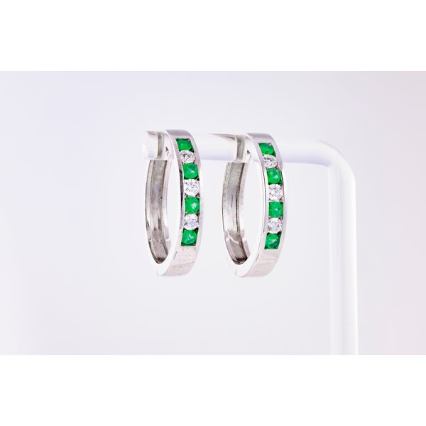 Diamond & Emerald Hoop Earrings Dominion Jewelers Falls Church, VA