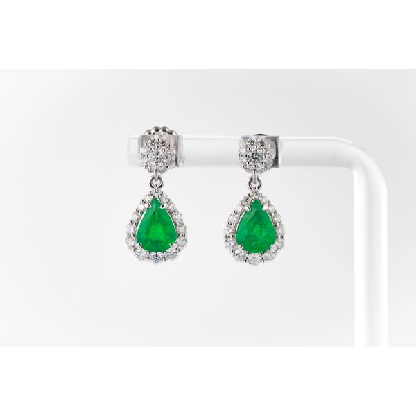 Emerald & Diamond Drop Earrings Dominion Jewelers Falls Church, VA