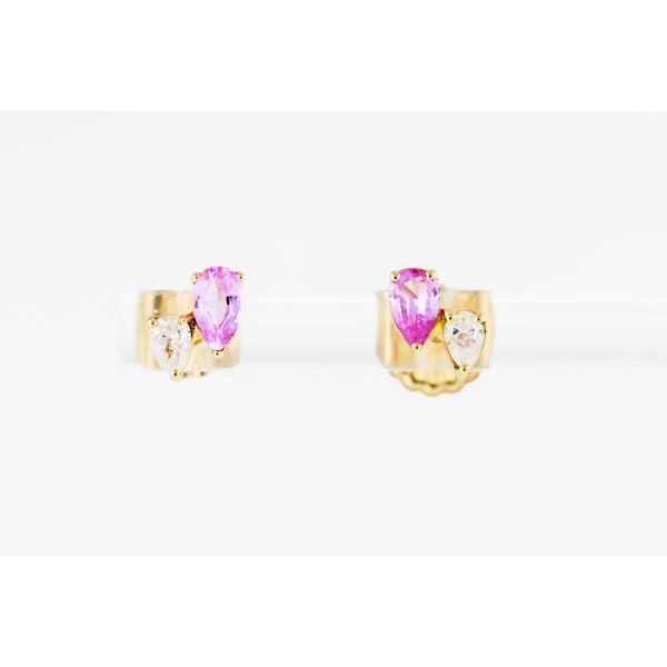 Diamond & Pink Sapphire Stud Earrings Dominion Jewelers Falls Church, VA
