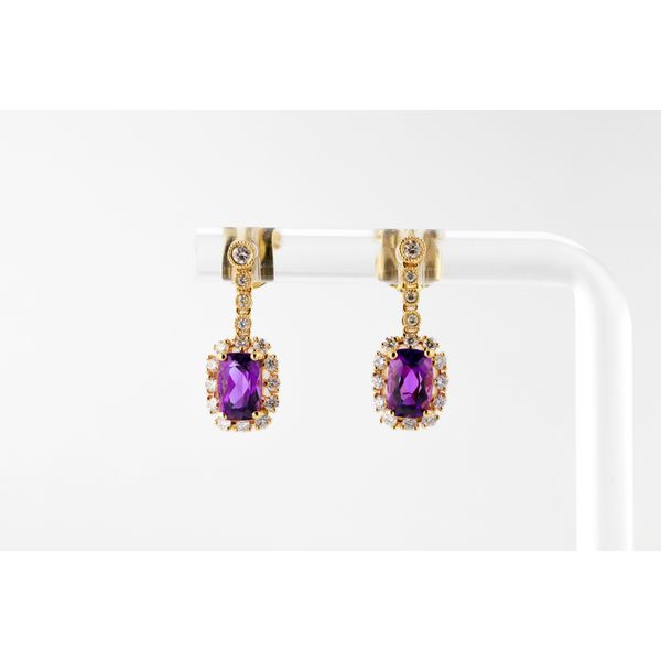 Oval Amethyst & Diamond Drop Earrings Dominion Jewelers Falls Church, VA