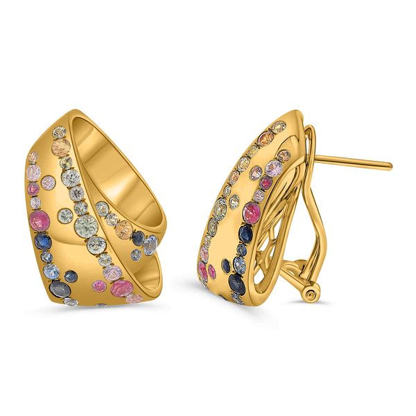 Sapphire - Omega Back Earrings Dominion Jewelers Falls Church, VA