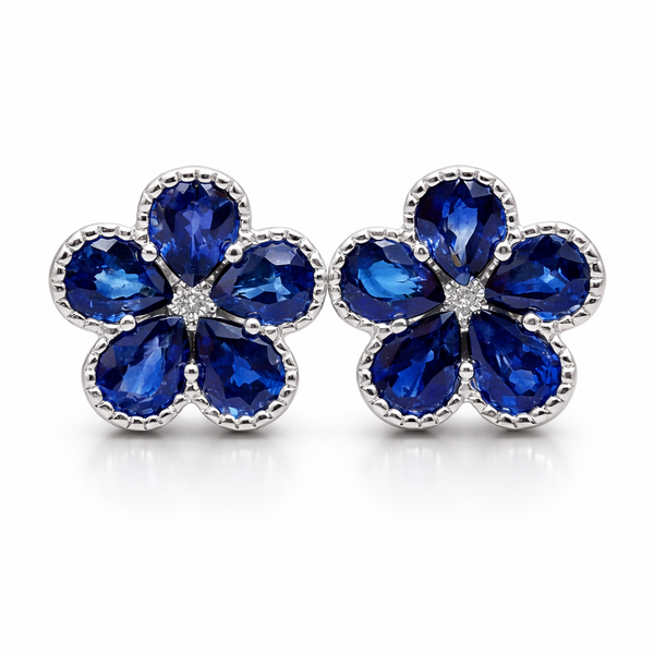 Pear Sapphire & Diamond Stud Earrings Dominion Jewelers Falls Church, VA