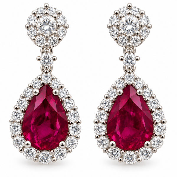 Ruby & Diamond Halo Ring Dominion Jewelers Falls Church, VA