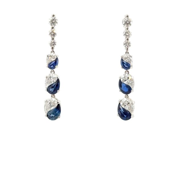 Sapphire & Diamond White Gold Drop Earrings Dominion Jewelers Falls Church, VA