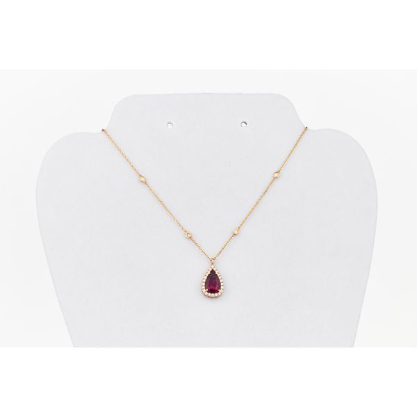 Pear Shape Rubellite & Diamond Pendant Dominion Jewelers Falls Church, VA
