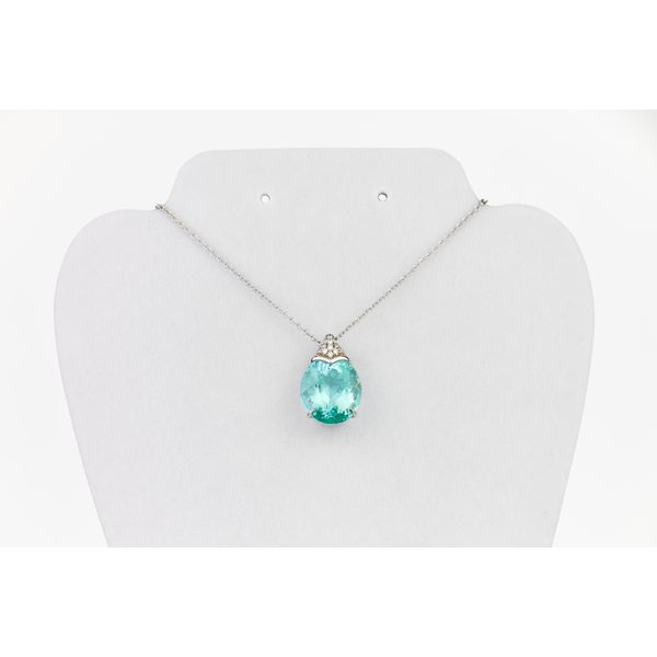 Oval Aqua & Diamond Necklace Dominion Jewelers Falls Church, VA