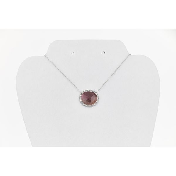 Bezel Set Tourmaline & Diamond Necklace Dominion Jewelers Falls Church, VA