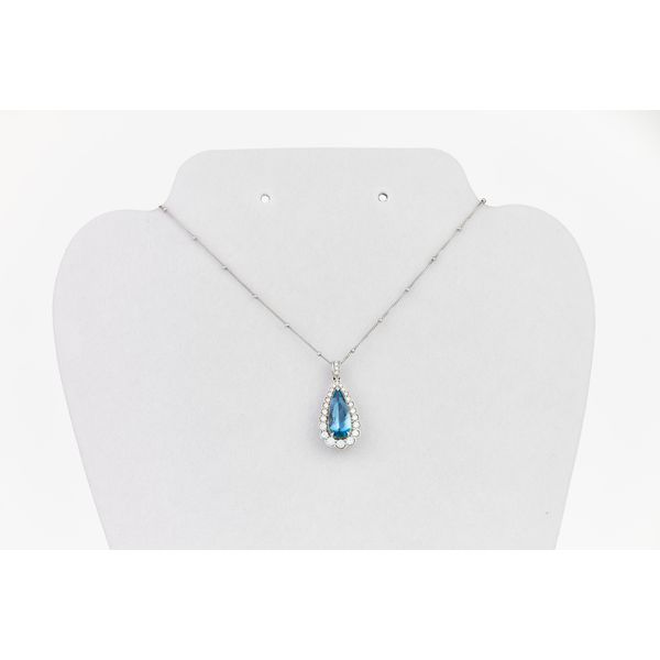 Pear Shape Aqua & Diamond Necklace Dominion Jewelers Falls Church, VA