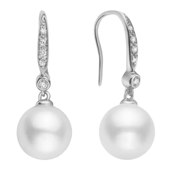 Diamond & Pearl Drop Earrings Dominion Jewelers Falls Church, VA