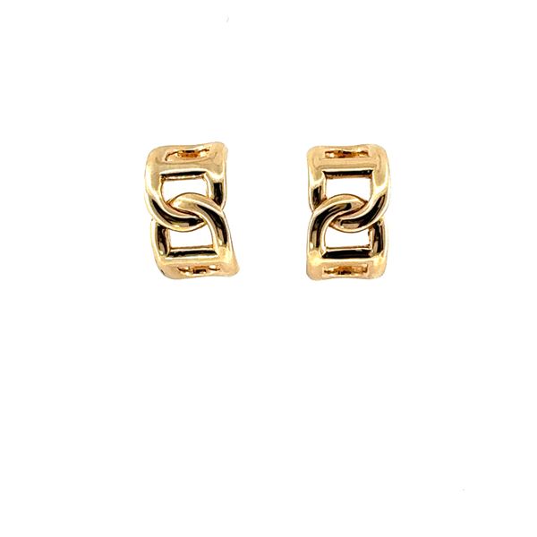 Yellow Gold Openwork Link Hoop Earrings Dominion Jewelers Falls Church, VA