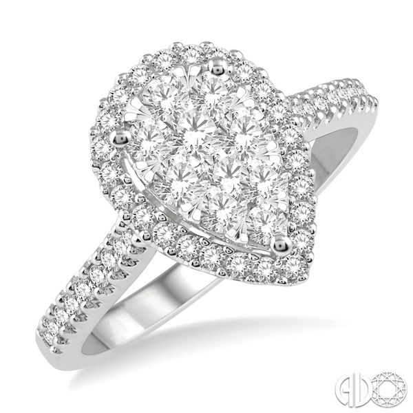 PEAR SHAPED HALO/CLUSTER ENGAGEMENT RING Dondero's Jewelry Vineland, NJ
