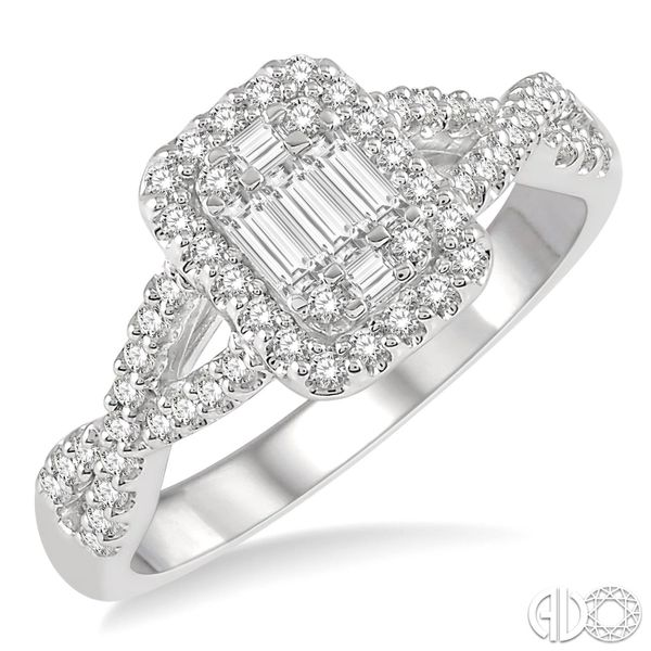 RECTANGLE HALO STYLE ENGAGEMENT RING Dondero's Jewelry Vineland, NJ