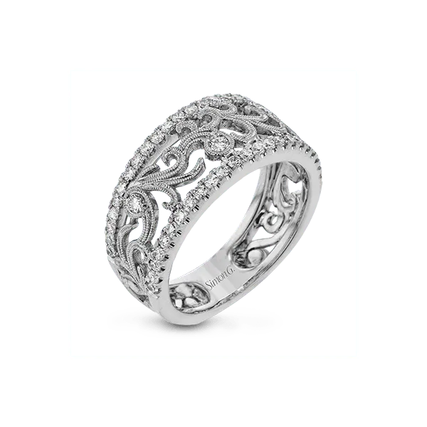 SIMON G FLORAL DESING BAND Dondero's Jewelry Vineland, NJ