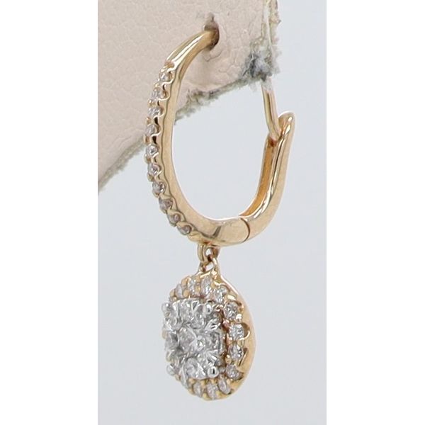 ROUND HALO/CLUSTER DANGLE DIAMOND EARRINGS Image 2 Dondero's Jewelry Vineland, NJ