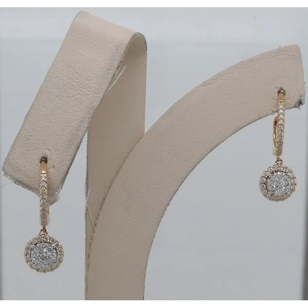 ROUND HALO/CLUSTER DANGLE DIAMOND EARRINGS Dondero's Jewelry Vineland, NJ