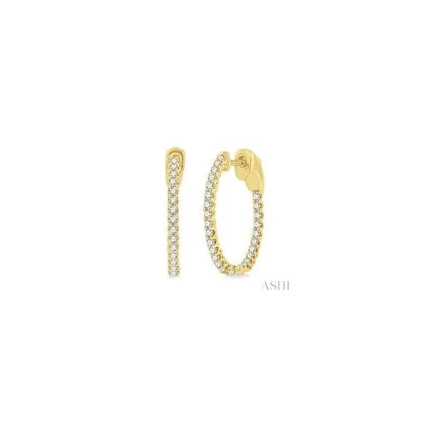 DIAMOND INSIDE/OUT HOOP EARRINGS Dondero's Jewelry Vineland, NJ