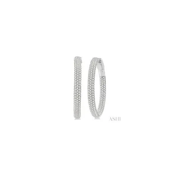 PAVE' SET INSIDE/OUT HOOP EARRINGS Dondero's Jewelry Vineland, NJ