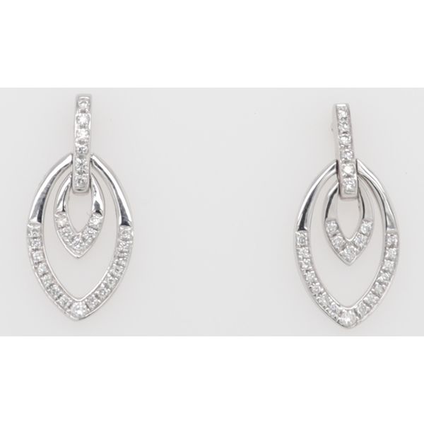 14K White Gold Diamond Dangle Earrings Dondero's Jewelry Vineland, NJ