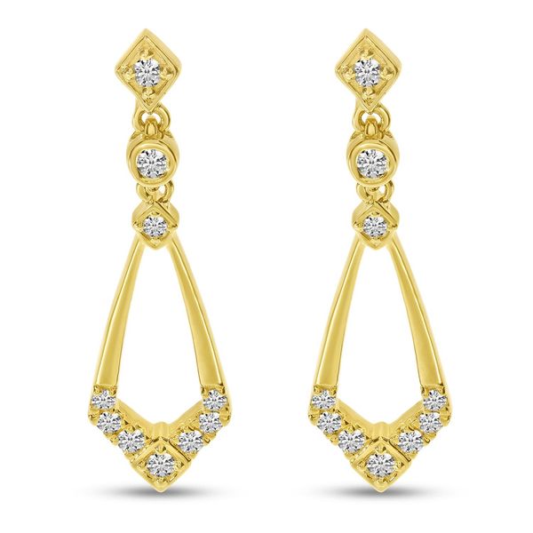 Brevani 14K Yellow Gold Diamond Fashion Earrings Dondero's Jewelry Vineland, NJ