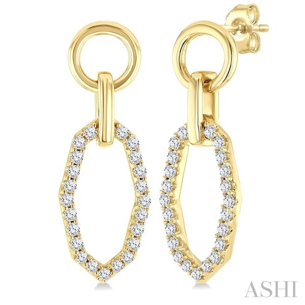 DIAMOND GEOMETRIC DANGLE FASHION EARRINGS Dondero's Jewelry Vineland, NJ