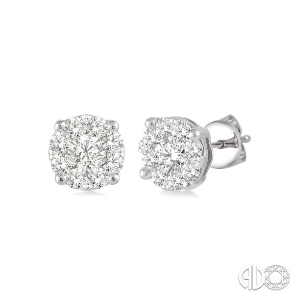 DIAMOND CLUSTER STUD EARRINGS Dondero's Jewelry Vineland, NJ