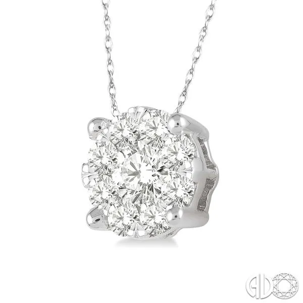 DIAMOND ROUND CLUSTER SLIDE PENDANT Dondero's Jewelry Vineland, NJ