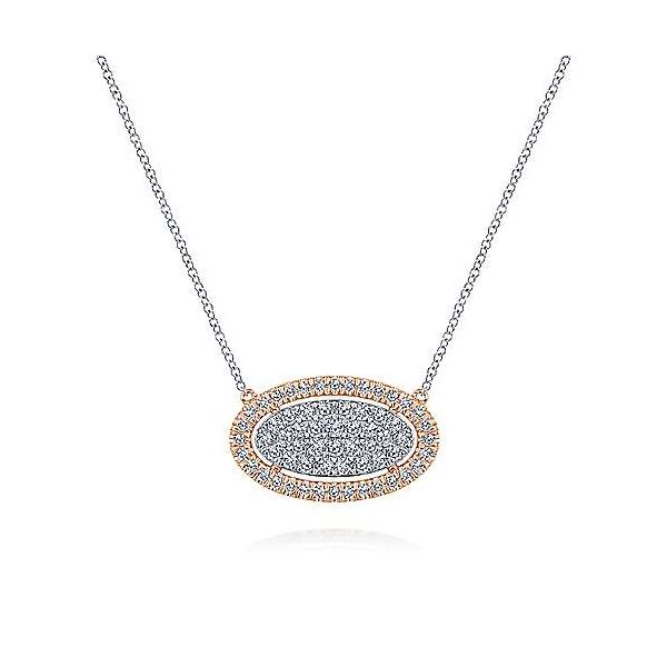 OVAL DIAMOND PAVE' PENDANT/NECKLACE Dondero's Jewelry Vineland, NJ