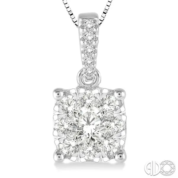 SQUARE CLUSTER DIAMOND PENDANT/NECKLACE Dondero's Jewelry Vineland, NJ