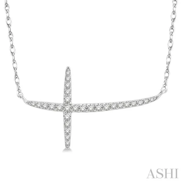 DIAMOND SIDEWAYS CROSS NECKLACE Dondero's Jewelry Vineland, NJ