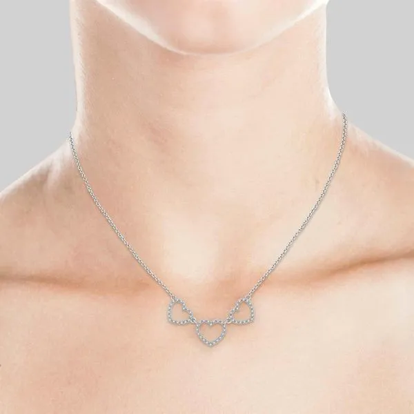 THREE-HEART DIAMOND NECKLACE Image 2 Dondero's Jewelry Vineland, NJ
