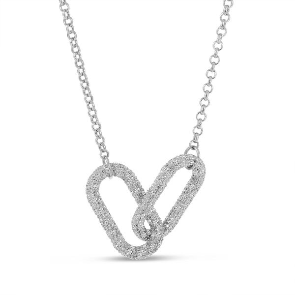 Brevani 14KWhite Gold Interlocking Diamond Paperclip Link Necklace Dondero's Jewelry Vineland, NJ