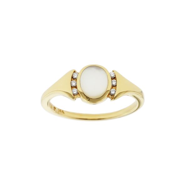 Kabana 14K Yellow Gold Mother of Pearl & Diamond Ring Dondero's Jewelry Vineland, NJ