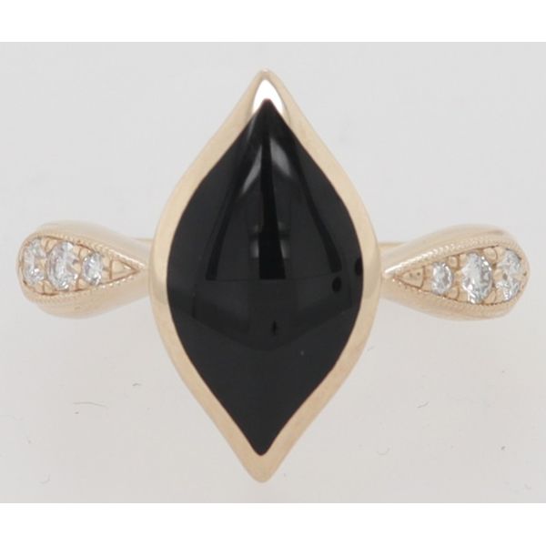 Kabana 14K Yellow Gold Inlay Black Onyx & Diamond  Ring Dondero's Jewelry Vineland, NJ