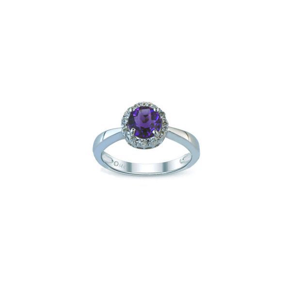 14K White Gold Lab Created Alexandrite & Diamond Ring Image 2 Dondero's Jewelry Vineland, NJ