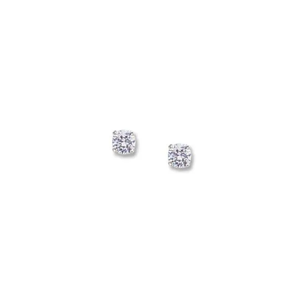 14K WHITE GOLD 4MM CZ STUD EARRINGS Dondero's Jewelry Vineland, NJ