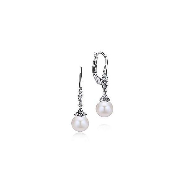 PEARL/DIAMOND DROP FASHION EARRINGS Dondero's Jewelry Vineland, NJ