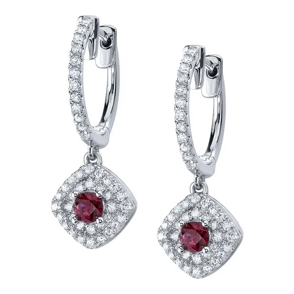 Sylvie Ruby and Diamond Earrings Dondero's Jewelry Vineland, NJ