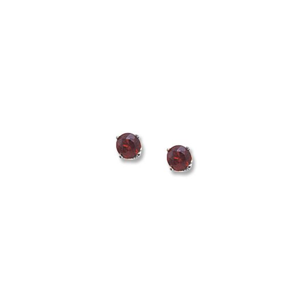 14K WHITE GOLD GENUINE GARNET 4 PRONG STUD EARRINGS Dondero's Jewelry Vineland, NJ